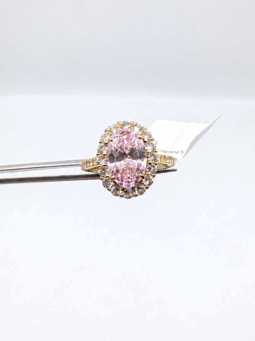 18k 4ct Oval Pink Sapphire Ring